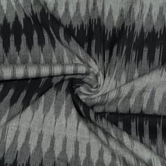 Black and Grey Colour Cotton Ikat Fabric