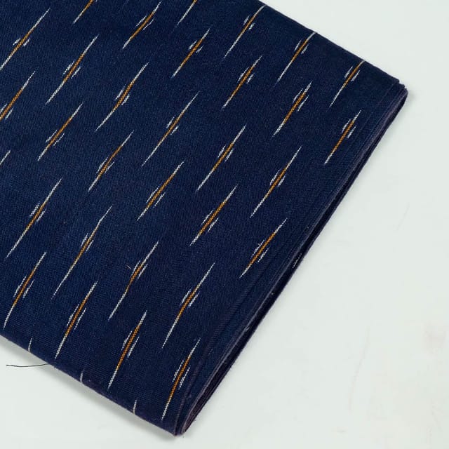 Blue Colour Cotton Ikat Fabric
