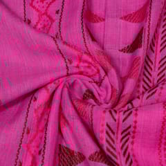 Pink Colour Cotton Acralic Jacquard Fabric