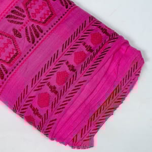 Pink Colour Cotton Acralic Jacquard Fabric