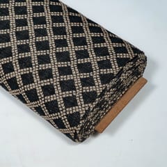 Black Colour Poly Cotton Jacquard Fabric