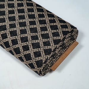 Black Colour Poly Cotton Jacquard Fabric