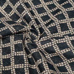 Black Colour Poly Cotton Jacquard Fabric