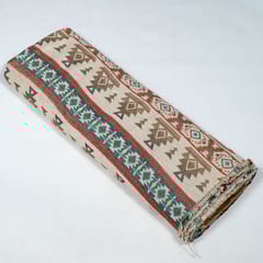 Brown Colour Poly Cotton Jacquard Fabric