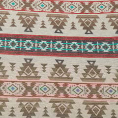 Brown Colour Poly Cotton Jacquard Fabric