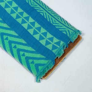 Green Colour Cotton Acralic Jacquard Fabric