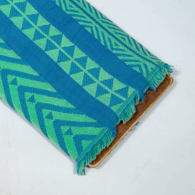 Green Colour Cotton Acralic Jacquard Fabric