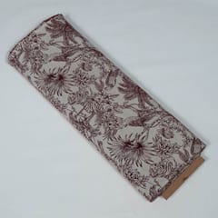 Maroon Colour Poly Cotton Jacquard Fabric