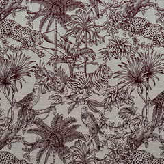 Maroon Colour Poly Cotton Jacquard Fabric