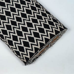 Black Colour Poly Cotton Jacquard Fabric