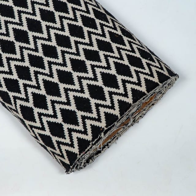 Black Colour Poly Cotton Jacquard Fabric