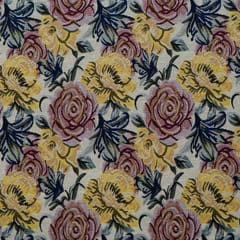 Yellow Colour Poly Cotton Jacquard Fabric