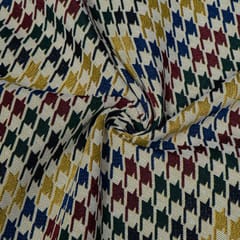 Multi Colour Poly Cotton Jacquard Fabric