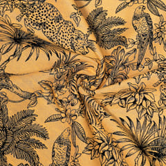 Yellow Colour Poly Cotton Jacquard Fabric
