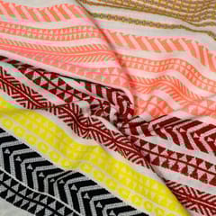 Multi Colour Poly Cotton Jacquard Fabric
