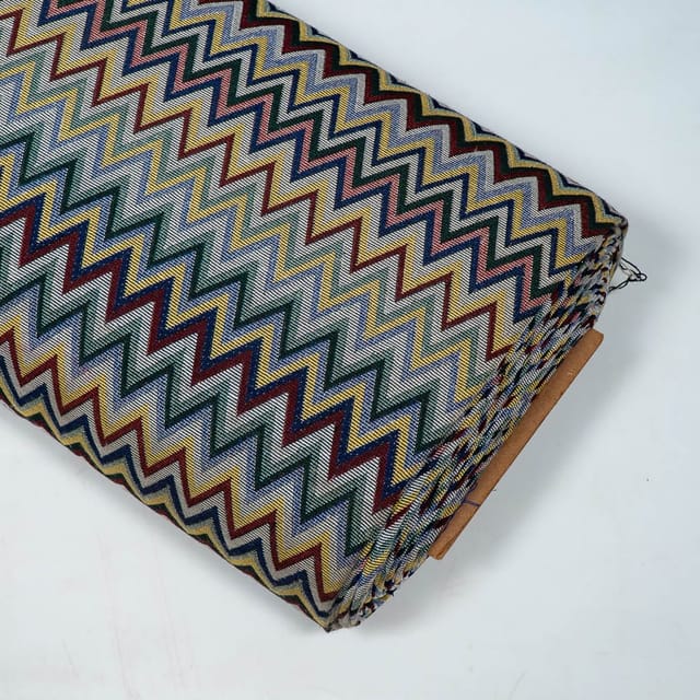 Multi Colour Poly Cotton Jacquard Fabric