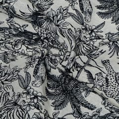 Black Colour Poly Cotton Jacquard Fabric