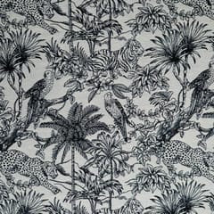 Black Colour Poly Cotton Jacquard Fabric