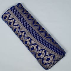 Blue Colour Cotton Acralic Lurex Jacquard Fabric