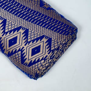 Blue Colour Cotton Acralic Lurex Jacquard Fabric