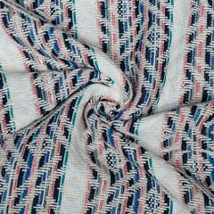 White Colour Cotton Jacquard Fabric