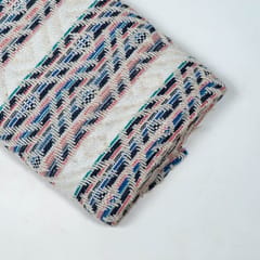 White Colour Cotton Jacquard Fabric