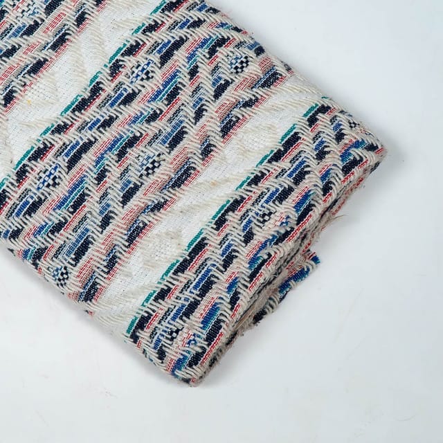 White Colour Cotton Jacquard Fabric