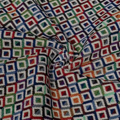 Multi Colour Poly Cotton Jacquard Fabric