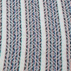 White Colour Cotton Jacquard Fabric