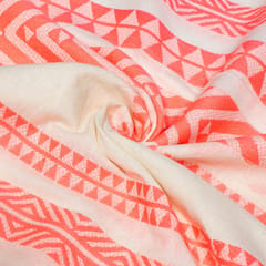 Pink Colour Cotton Acralic Jacquard Fabric