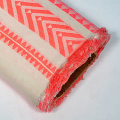 Pink Colour Cotton Acralic Jacquard Fabric