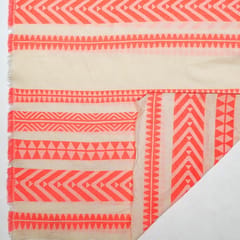 Pink Colour Cotton Acralic Jacquard Fabric