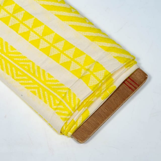 Yellow Colour Cotton Acralic Jacquard Fabric