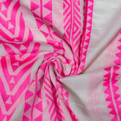 Pink Colour Cotton Jacquard Fabric