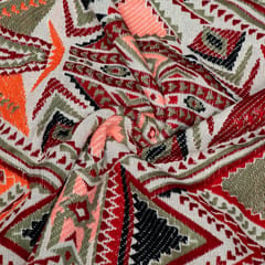 Multi Colour Cotton Acralic Jacquard Fabric
