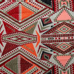 Multi Colour Cotton Acralic Jacquard Fabric