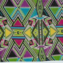 Green Colour Cotton Acralic Jacquard Fabric