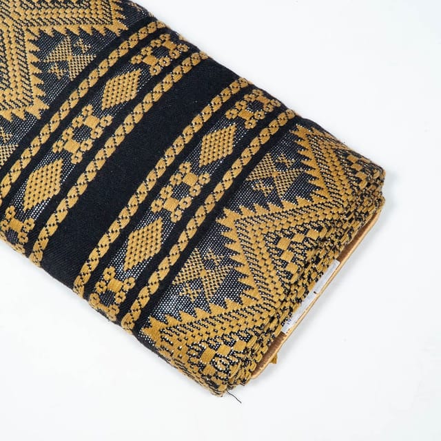 Black Colour Cotton Jacquard Fabric