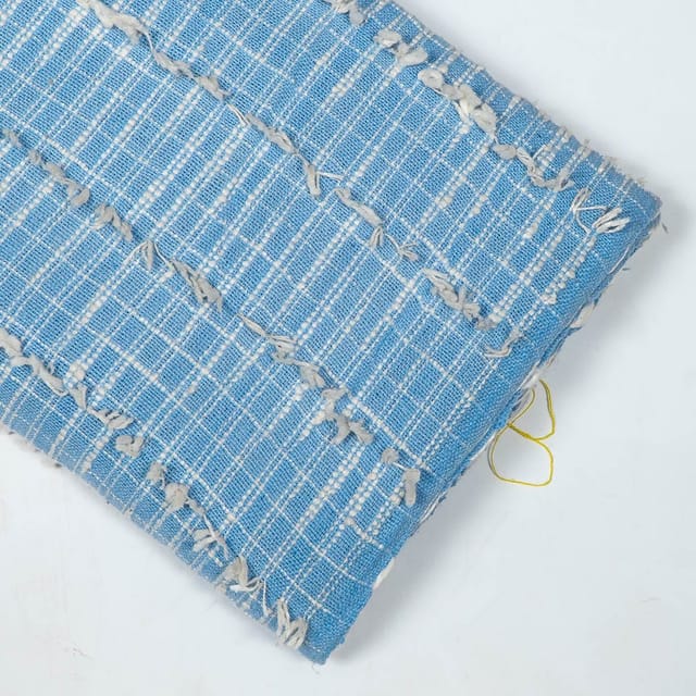 Blue Colour Cotton Jacquard Fabric