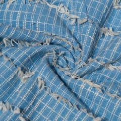 Blue Colour Cotton Jacquard Fabric