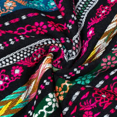 Black Colour Cotton Jacquard Fabric