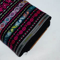 Black Colour Cotton Jacquard Fabric