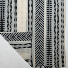 Black and White Colour Cotton Jacquard Fabric