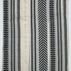 Black and White Colour Cotton Jacquard Fabric