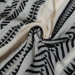 Black and White Colour Cotton Jacquard Fabric