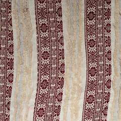 Maroon Colour Cotton Jacquard Fabric