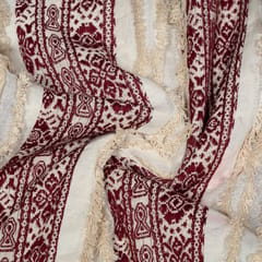 Maroon Colour Cotton Jacquard Fabric