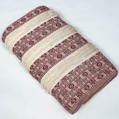Maroon Colour Cotton Jacquard Fabric