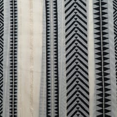 Black and White Colour Cotton Jacquard Fabric