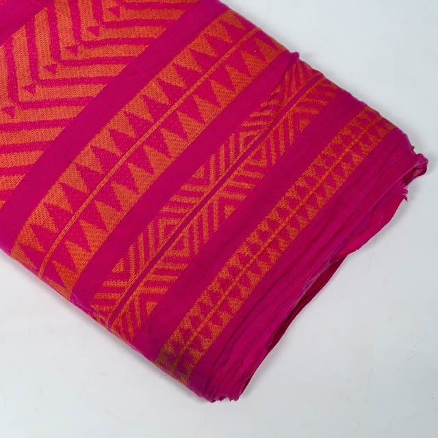 Pink Colour Cotton Jacquard Fabric